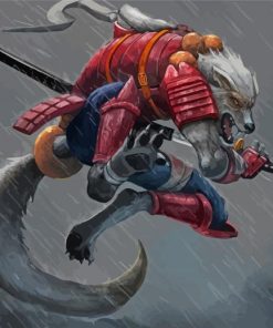 Japanese Samurai Wolf Paint By Numbers