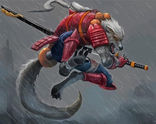 Japanese Samurai Wolf Paint By Numbers