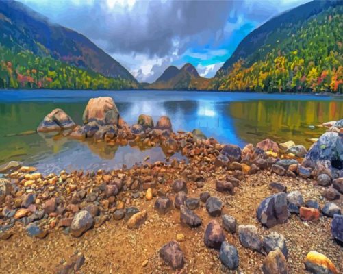 Jordan Pond National Park Paint By Numbers