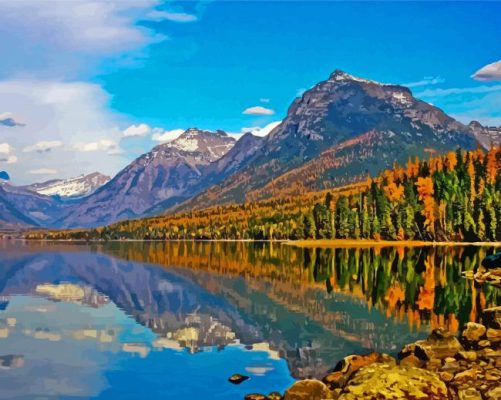 Lake McDonald In Montana Paint By Numbers