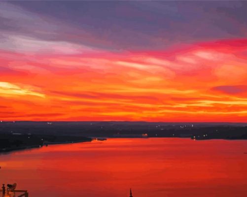 Lake Travis At Sunset Paint By Numbers