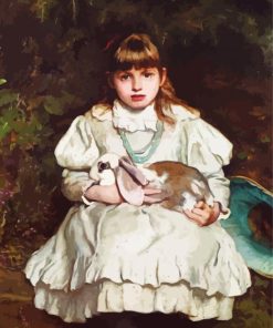 Little Girl With Rabbit Paint By Numbers