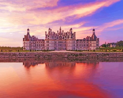 Loire Castle At Sunset Paint By Numbers