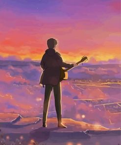 Lonely Musician Anime Paint By Numbers