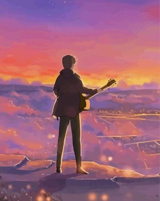 Lonely Musician Anime Paint By Numbers