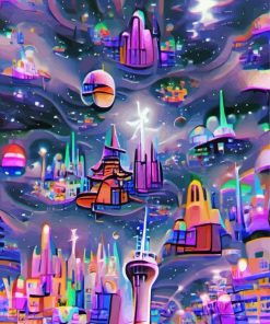 Magical Space City Paint By Numbers
