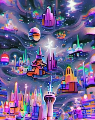 Magical Space City Paint By Numbers