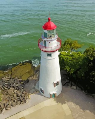 Marblehead Lighthouse Overhead View Paint By Numbers