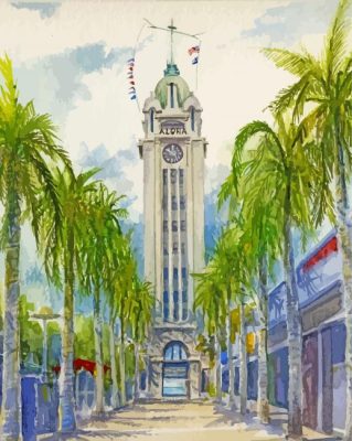 Miami Aloha Tower Paint By Numbers