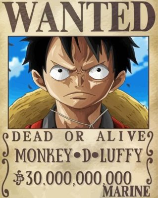 Monkey D Luffy One Piece Wanted Paint By Numbers