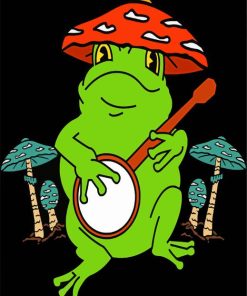 Mushroom Frog Playing Banjo Paint By Numbers