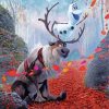 Frozen Olaf And Sven Poster Paint By Numbers