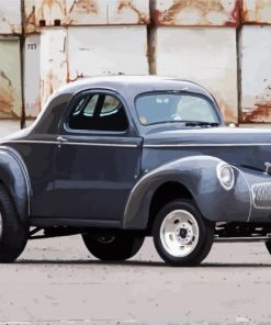 Old Grey Willys Coupe Paint By Numbers