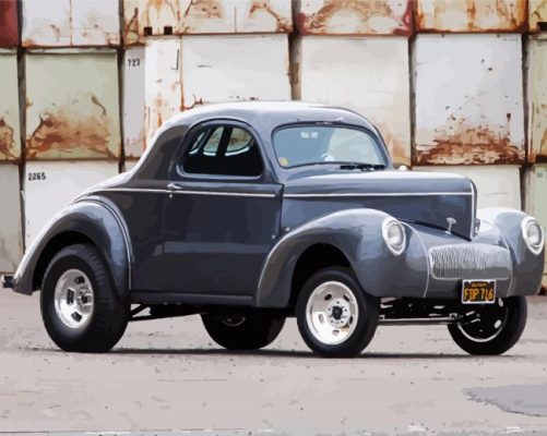 Old Grey Willys Coupe Paint By Numbers