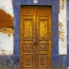 Old Wooden Yellow Door Paint By Numbers