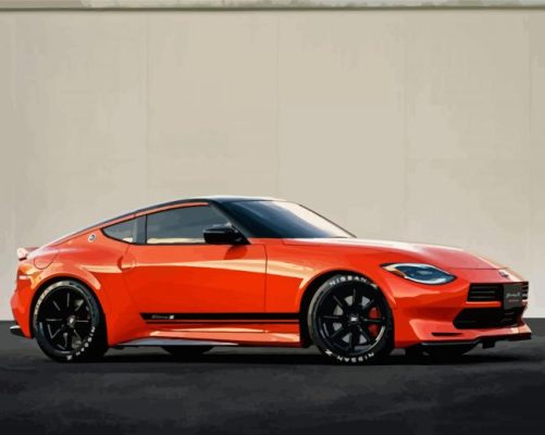 Orange Fairlady Car Paint By Numbers