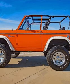 Orange Ford Bronco Car Paint By Numbers