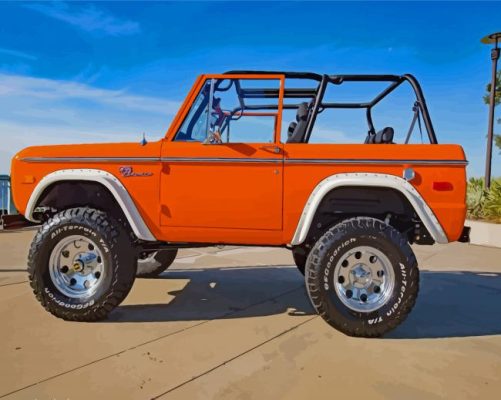 Orange Ford Bronco Car Paint By Numbers