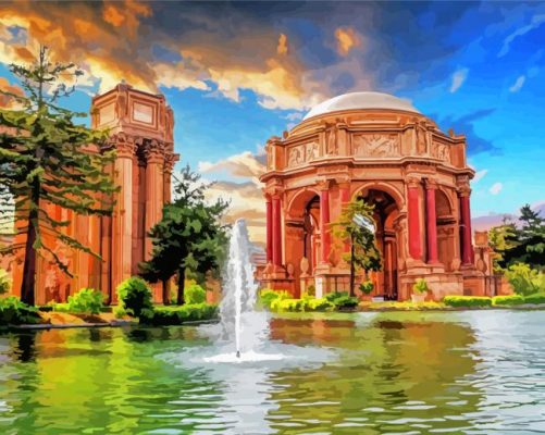 Palace Of Fine Arts California San Francisco Paint By Numbers