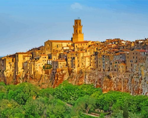 Pitigliano Town In Italy Paint By Numbers