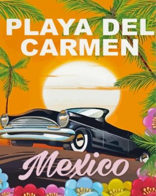 Playa Del Carmen Mexico Poster Art Paint By Numbers