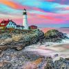 Portland Lighthouse Sunset View Paint By Numbers