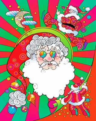 Psychedelic Santa Face Paint By Numbers