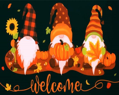 Fall Gnomes Pumpkins Paint By Numbers