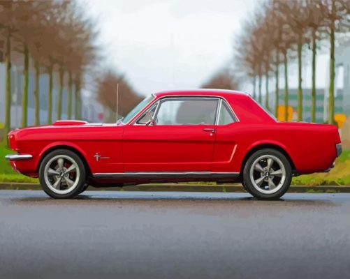 Red 66 Ford Mustang Car Paint By Numbers