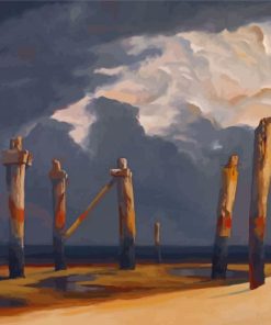 Remnant Pier With A Stormy Sky Paint By Numbers