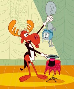 Rocky And Bullwinkle J Moose The Magician Paint By Numbers