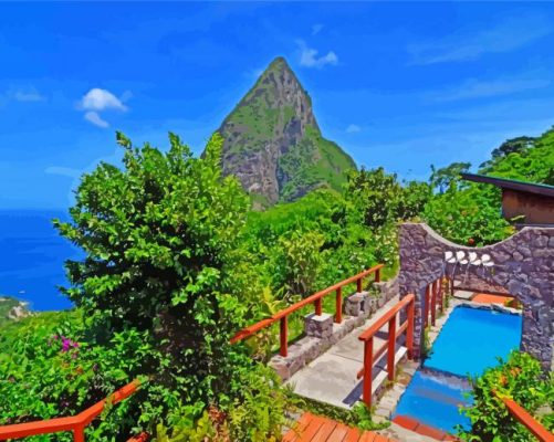 Saint Lucia Caribbean Island Paint By Numbers