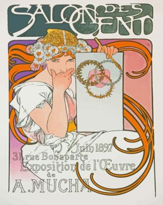 Salon De Cent Alphonse Mucha Paint By Numbers