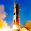 Saturn V Rocket Launch Of Apollo Paint By Numbers