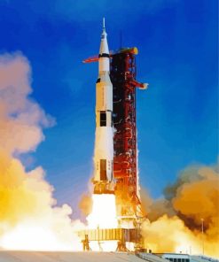 Saturn V Rocket Launch Of Apollo Paint By Numbers