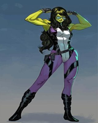 She Hulk Art Paint By Numbers