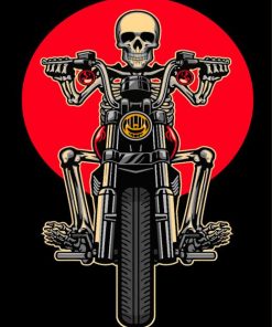 Skull And Motorcycle Paint By Numbers
