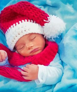 Sleeping Christmas Baby Boy Paint By Numbers