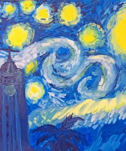 Starry Night Aloha Tower Paint By Numbers