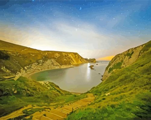 Starry Night Lulworth Cove Paint By Numbers