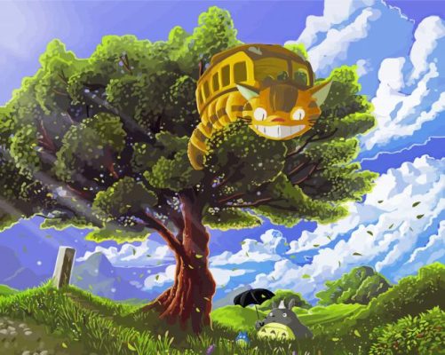 Studio Ghibli Totoro And Catbus Paint By Numbers