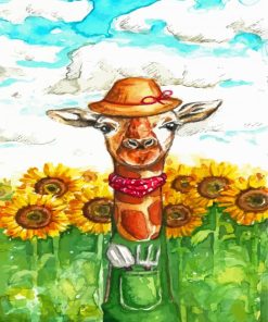 Sunflower Giraffe Art Paint By Numbers