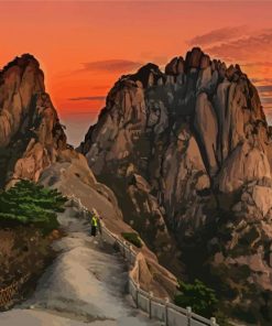 Sunset At Yellow Mountain China Paint By Numbers