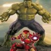 Superheroes Hulk And Iron Man Paint By Numbers