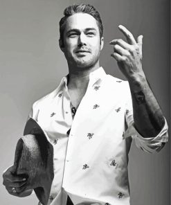 Taylor Kinney Black And White Paint By Numbers