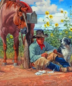 The Cowboy And Dog Paint By Numbers
