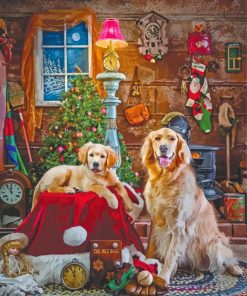 The Golden Retriever Christmas Paint By Numbers