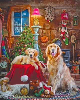 The Golden Retriever Christmas Paint By Numbers