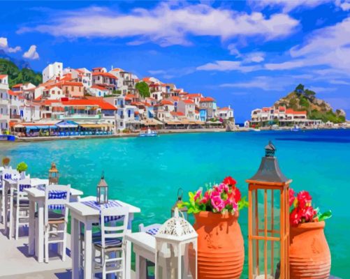 The Greek Island Samos Paint By Numbers