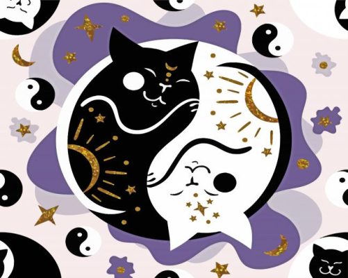 The Yin And Yang Cats Paint By Numbers